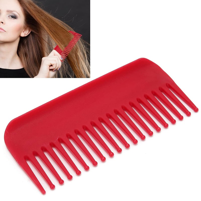 Wide Tooth Detangling Comb For Thick Long Wet Dry Hair Salon Home Travel Red - Image 4